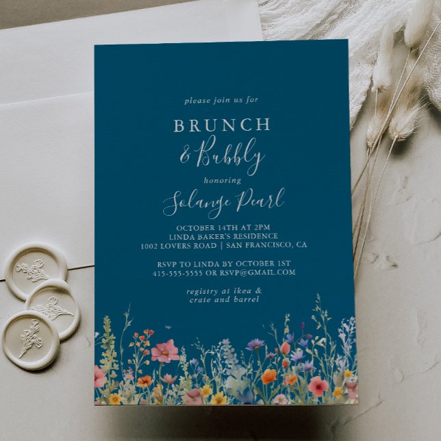 Invitación Rustic Meadow Brunch and Bubbly Bridal Shower (Subido por el creador)