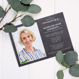 Invitación Rustic Memorial Celebration Of Life Photo Funeral