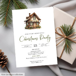 Invitación Rustic Minimalist Neutral Earthy Cozy Xmas Party 