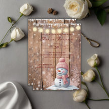 Rustic Modern Elegant Snowman Baby Shower