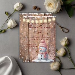 Invitación Rustic Modern Elegant Snowman Baby Shower