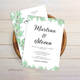 Invitación Rustic Modern Eucalyptus Greenery Wedding