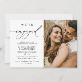 Invitación Rustic Modern Photo We are Engaged Engagement Part