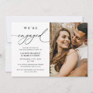 Invitación Rustic Modern Photo We are Engaged Engagement Part