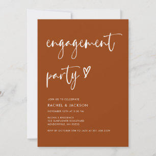 Invitación Rustic Modern Script Terracotta Engagement Party