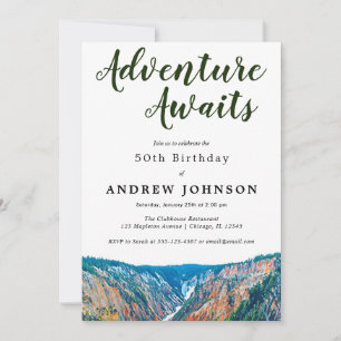 Invitación Rustic Mountain Adventure espera la fiesta de cump