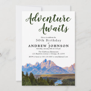 Invitación Rustic Mountain Adventure espera la fiesta de cump