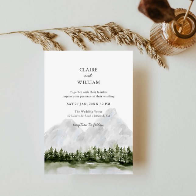Invitación Rustic Mountain Lake Wedding Invitation (Subido por el creador)
