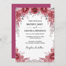 Invitación Rustic Neutral Boho Floral Wedding