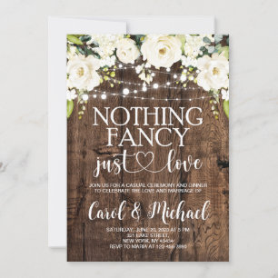 invitación Rustic Nothing Fancy Just Love  
