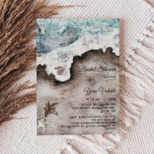 Invitación Rustic Ocean   Beach Destination Bridal Shower
