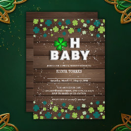 Invitación Rustic Oh Baby St. Patrick's Day Baby Shower