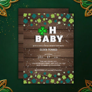 Invitación Rustic Oh Baby St. Patrick's Day Baby Shower