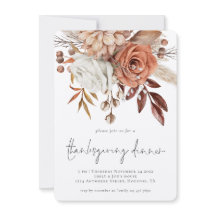 Rustic Otumn Florals Terracotta Thankding