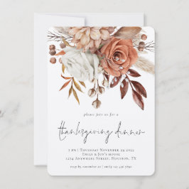 Invitación Rustic Otumn Florals Terracotta Thankding