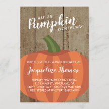 Rustic Otumt Fall Pumpkin Baby Shower