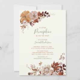 Invitación Rustic Otumt Floral Pumpkin Sage Baby Shower
