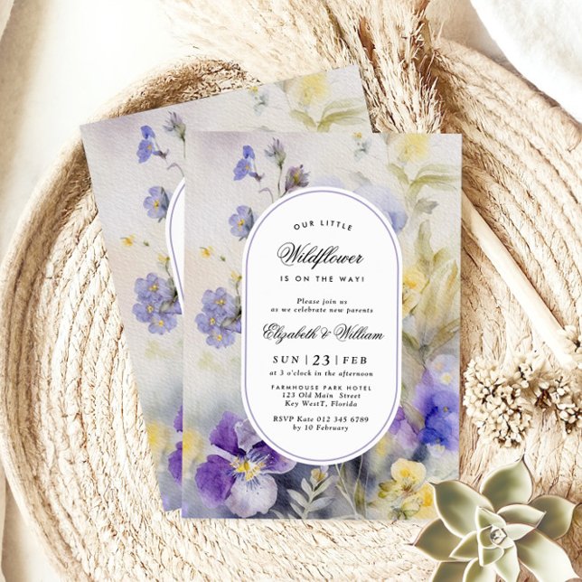 Invitación Rustic Our Little Wildflower Baby Shower (Subido por el creador)