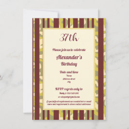 Invitación Rustic Outdoor Stripe Pattern Any Age Birthday