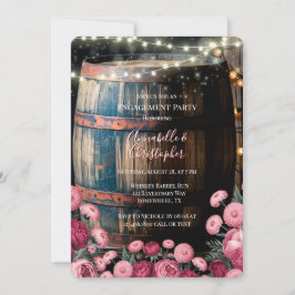 Invitación Rustic Outdoor Whiskey Barrel Engagement Party
