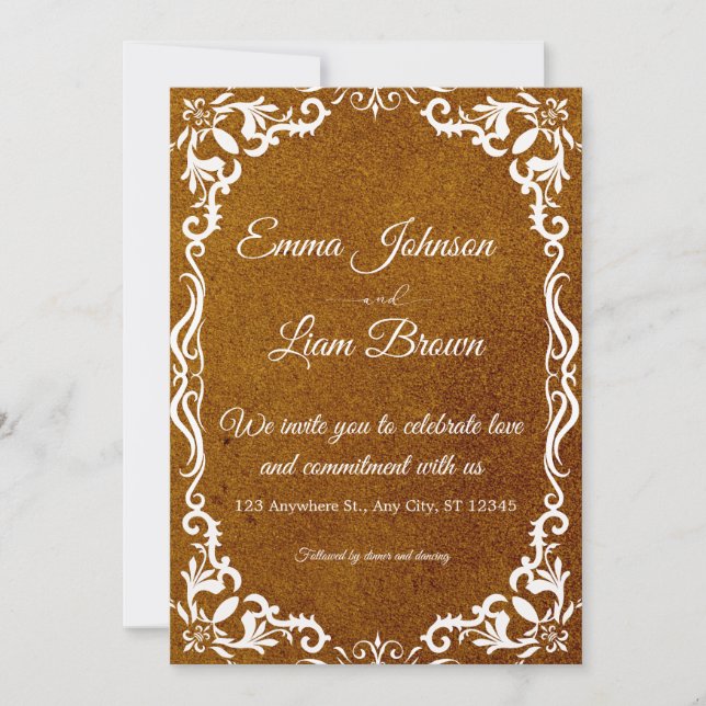 Invitación Rustic Papel Picado Mexican Wedding Invitation (Anverso)