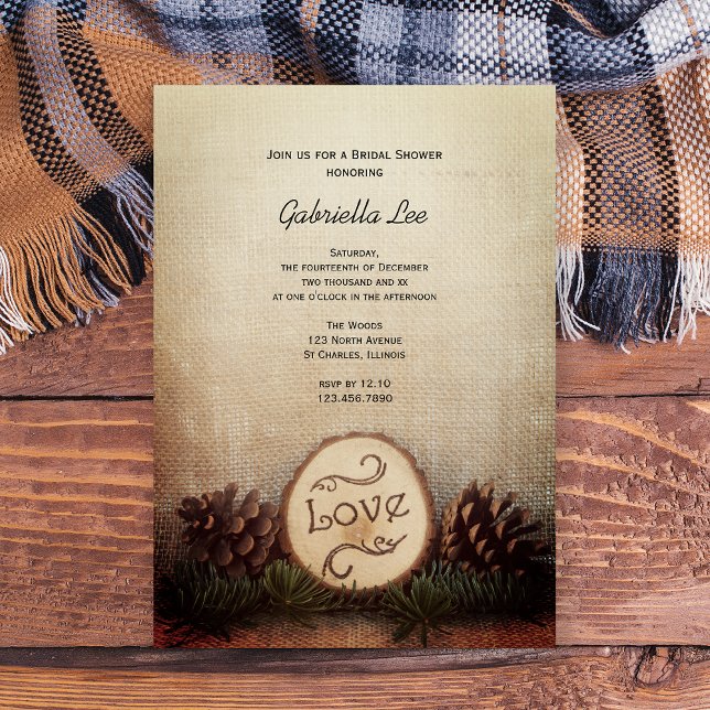 Invitación Rustic Pines Woodland Bridal Shower (Subido por el creador)