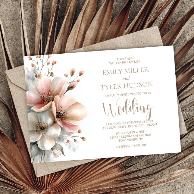 Invitación Rustic Pink Floral Wedding (Subido por el creador)