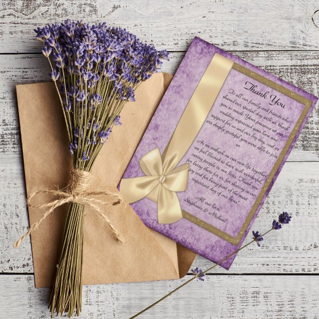 Invitación Rustic Purple Boho Boda Gracias (Subido por el creador)