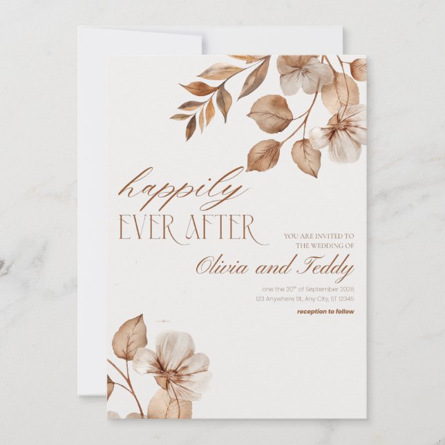 Invitación Rustic Romance Wedding Invitations v2 (Anverso)