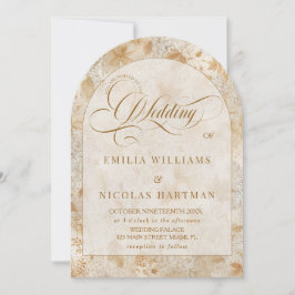 Invitación Rustic Romantic Fall All In One Wedding