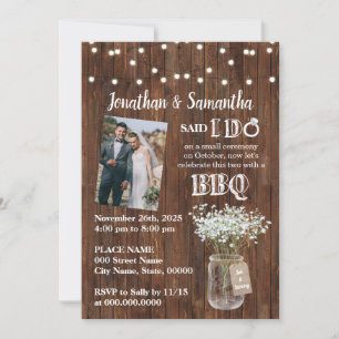 Invitación Rustic Said hago barbacoa después de una fiesta de