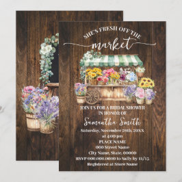 Invitación Rustic She's Fresh Off the Market Bridal Shower