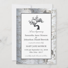 Invitación Rustic Silver Birch Tree Baby