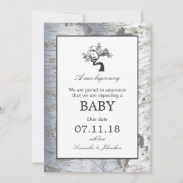 Invitación Rustic Silver Birch Tree Baby