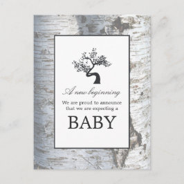 Invitación Rustic Silver Birch Tree Baby