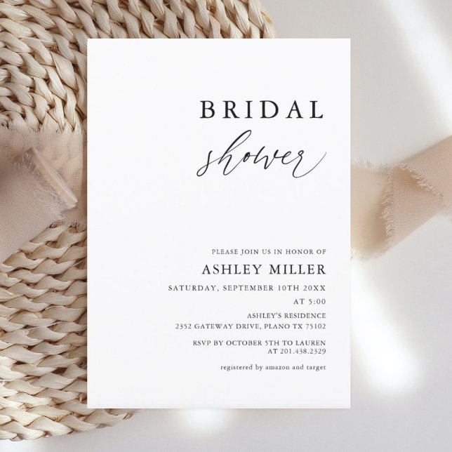 Invitación Rustic Simple Bridal Shower (Subido por el creador)