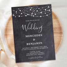 Rustic Slate String ilumina una simple boda de con