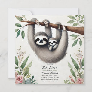 Invitación Rustic Sloth Baby Shower
