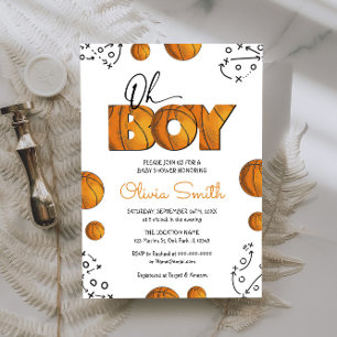 Invitación Rustic Sports Boy Basketball Baby Shower