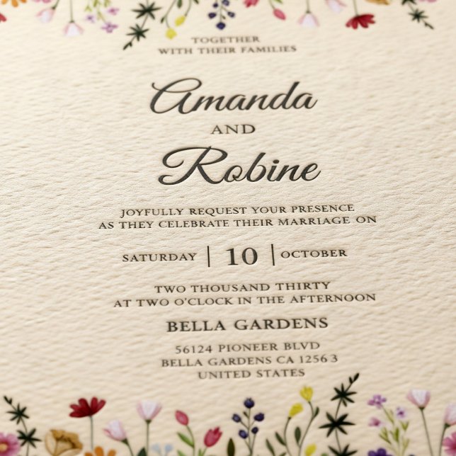 Invitación Rustic Spring Floral Wildflower Garden Wedding (Subido por el creador)