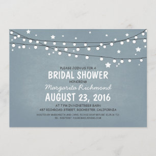 Invitación Rustic Starry Night Enfoca la ducha de novia