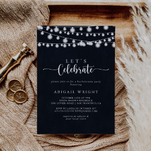 Invitación Rustic String ilumina celebremos al Fiesta