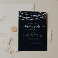 Rustic String Lights Bridesmaids Ducha del almuerz
