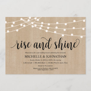 Invitación Rustic String Lights Post Boda Brunch invita