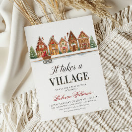 Invitación Rustic Stroller Village alberga Baby Shower de inv