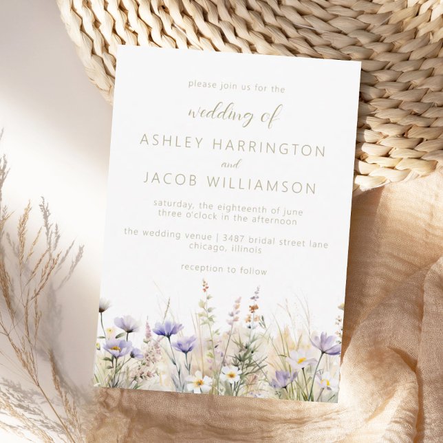 Invitación Rustic Summer Meadow Wildflower Wedding  (Subido por el creador)