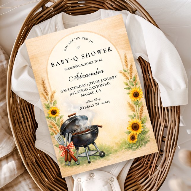 Invitación Rustic Sunflower Baby Q Baby Shower (Subido por el creador)