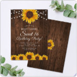 Invitación Rustic Sunflower Sweet 16 Birthday String Lights<br><div class="desc">El diseño se compone de girasoles acuáticos pintados de bonito sobre un fondo rústico de madera acentuado por las luces de cuerda. Haga clic en el botón personalizar para obtener más flexibilidad al modificar el texto o mover los gráficos. Las variaciones de este diseño y los productos de coordinación están...</div>