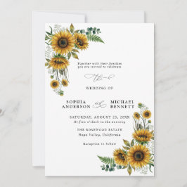Invitación Rustic Sunflower Wedding Invitation