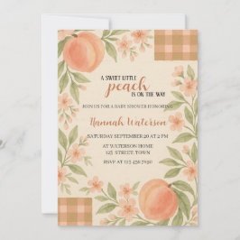 Invitación Rustic Sweet Little Peach Baby Shower 